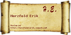 Herzfeld Erik névjegykártya